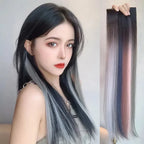 60Cm Hair Extension Clip in Hairpiece Long Straight Hanging Ear Wig Clip Synthetic Hair Extensions Accessories Hairpiece Hairpin