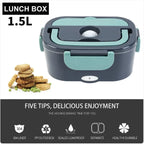 Boîte à lunch électrique portable 1,5L couleur vert gris