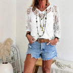 Pull ajourée en losange