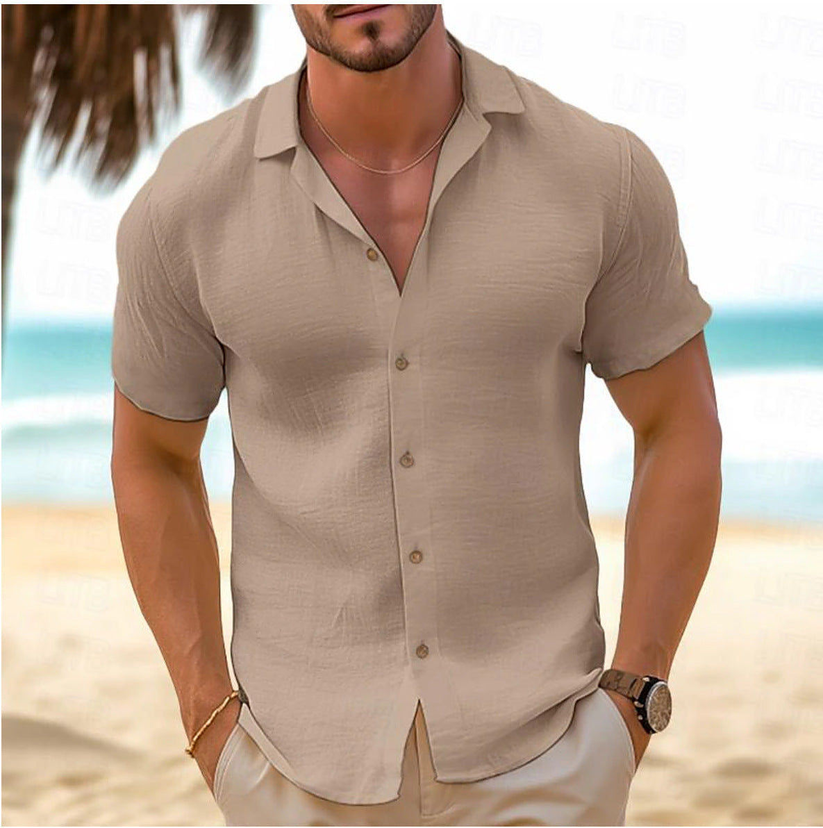 Chemise décontracté à manche courtes