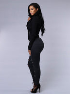 Jean décontracté stylé crayon déchiré