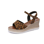 Wedge Leopard Print Large Size Shoes