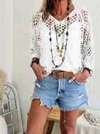 Pull ajourée en losange