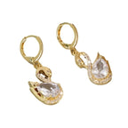 Boucles d'oreilles cygne en strass