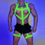Elastic Strap Bodysuit Fluorescent Strap Performance Clothing