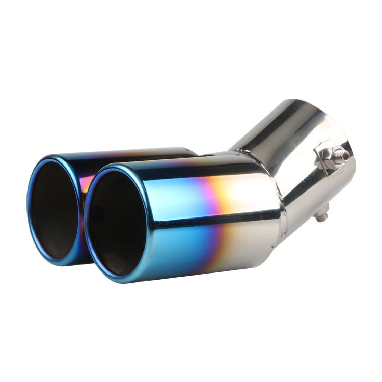 Automobile Universal Tail Double Muffler Stainless Steel Exhaust Pipe