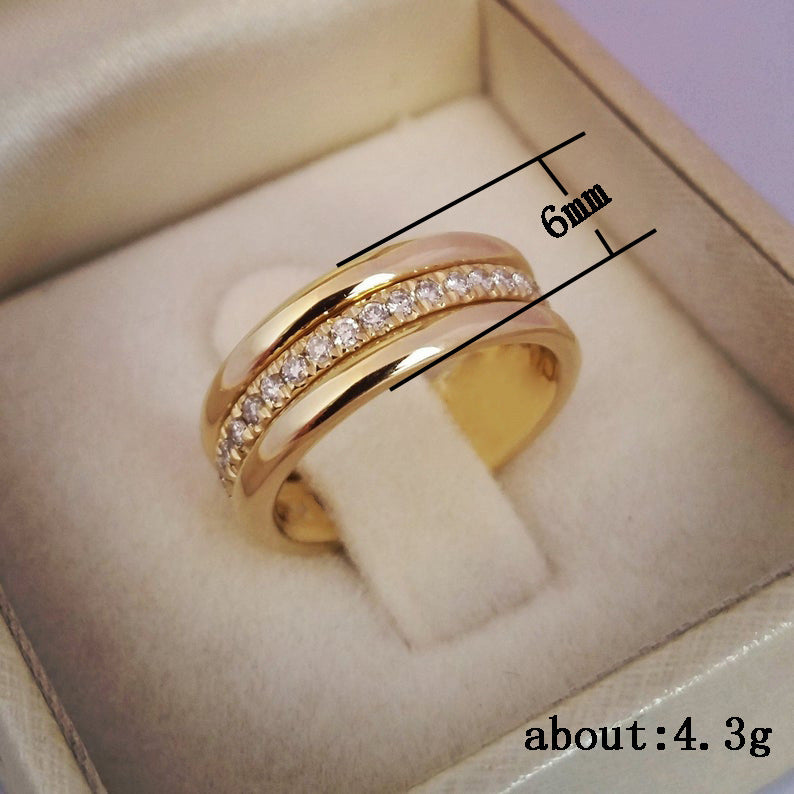 Bague en strass argenté dorés, plaquées cuivre
