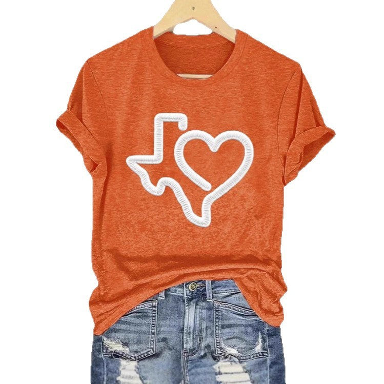 Short Sleeve T-shirt Printed Summer Fashion Tops