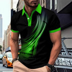 Men's Printed Color Short-sleeved Lapel Shirt
