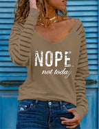 Casual Long-Sleeved Round Neck Women's T-Shirt