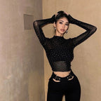 Haut noir en fibre de polyester