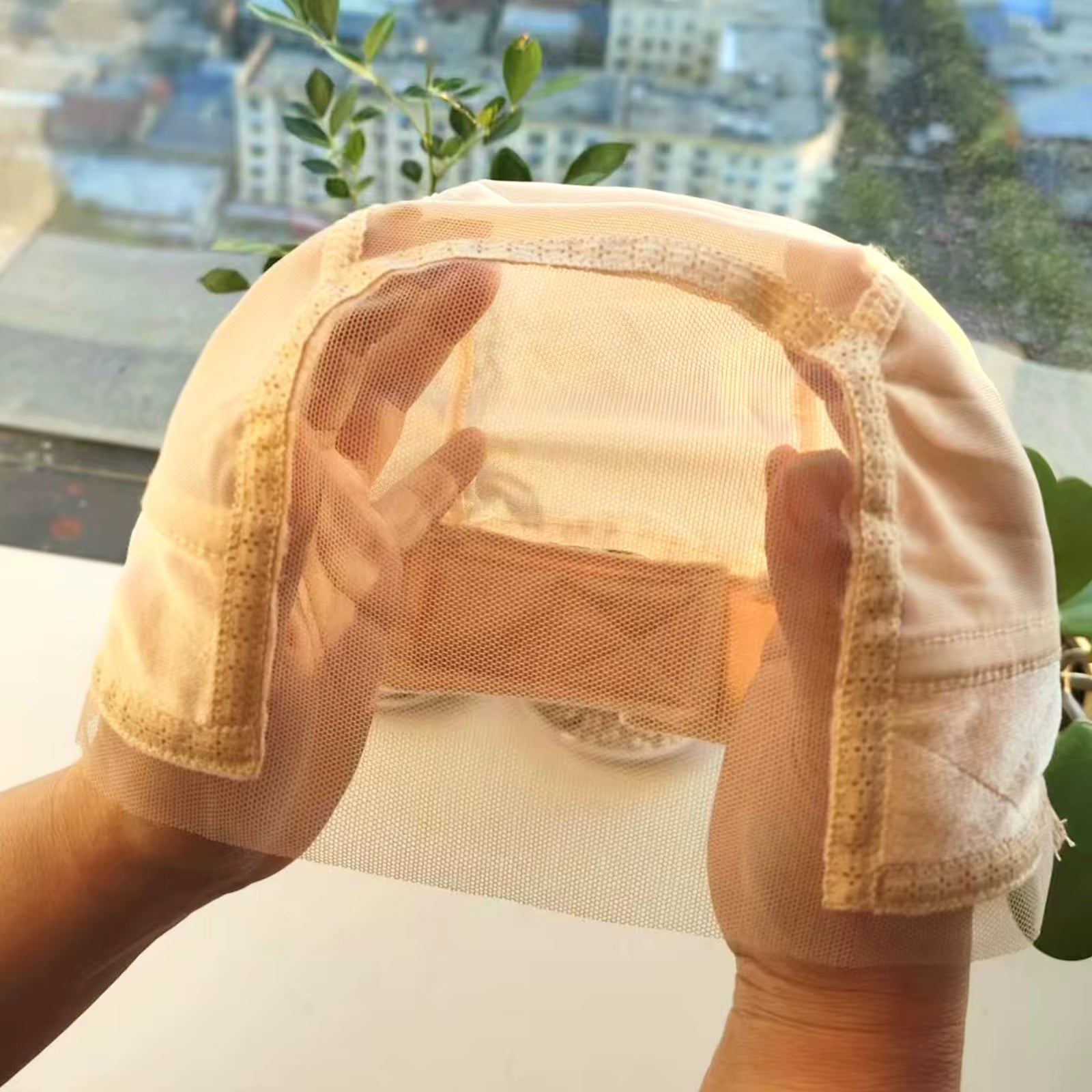 Wig Cap with Grip Band for Keeping Wigs in Place, More Full Cap-Wide Transparent Lace for Lace Front Wigs