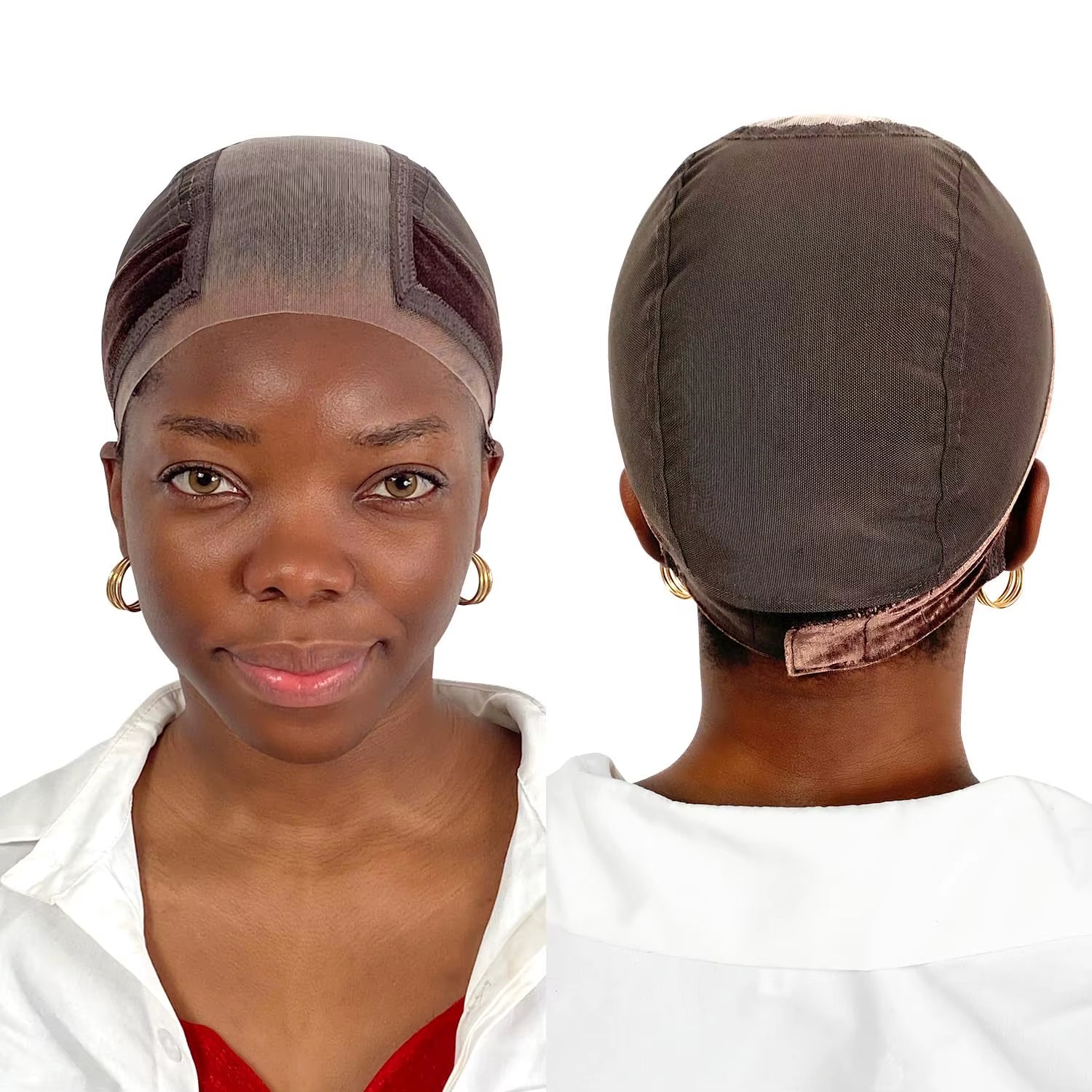 Wig Cap with Grip Band for Keeping Wigs in Place, More Full Cap-Wide Transparent Lace for Lace Front Wigs