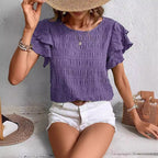 Fashion New Ruffle Sleeve Casual Top For Women