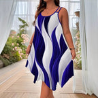 Fashion Double-shoulder Strap Printed Women's Dress