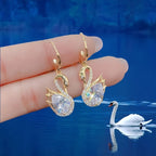 Boucles d'oreilles cygne en strass