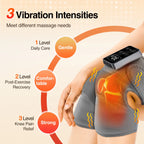 3-Gear Electric Vibration Knee Massager 5 Levels Heating Knee Pads Hot Compress Shoulder Elbow Massager for Arthritis Joint Pain