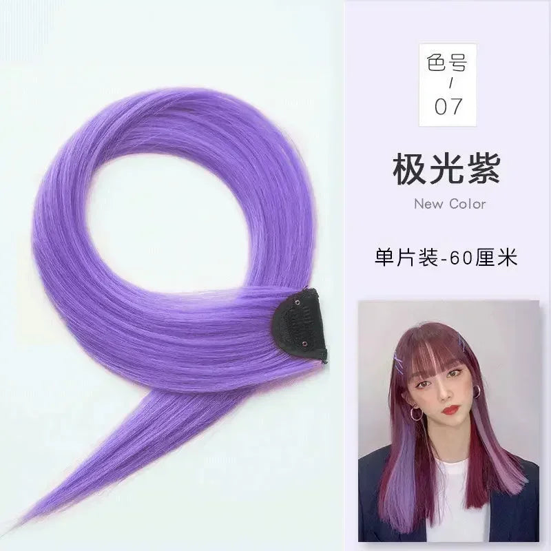 60Cm Hair Extension Clip in Hairpiece Long Straight Hanging Ear Wig Clip Synthetic Hair Extensions Accessories Hairpiece Hairpin