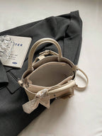 1Pc Fashion Minimalist Lock Decor PU Tote Bag Crossbody Shoulder Handbag with Scarf, Suitable for Daily Use