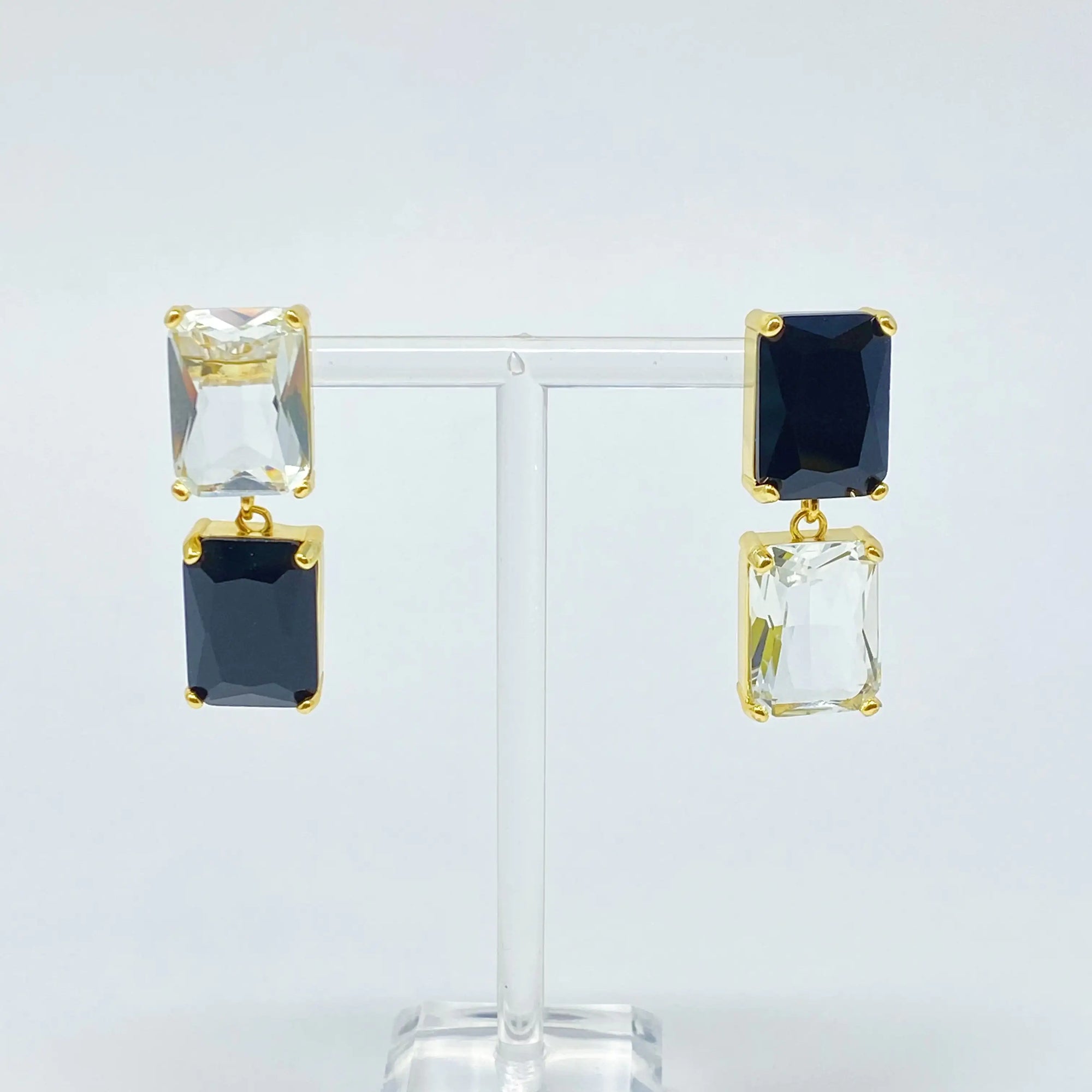 Boucles d'Oreilles Princess à Double Joyaux