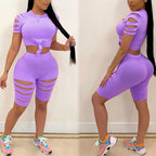 Ensemble de sport décontracté à la mode Broken Hole