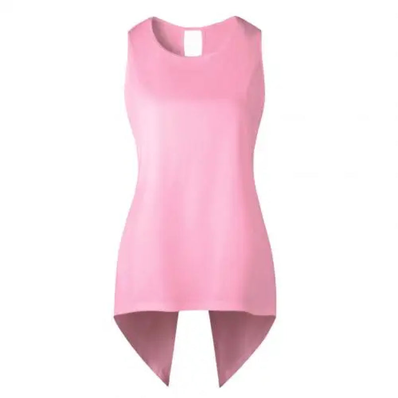 Summer Tops Fashion Sleevele Women Summer Fashion Solid Color Sleeveless Irregular Cross Back Vest Top Women Loose Summer Tops