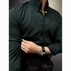 Simple Embossed Wool Lining Casual Shirt