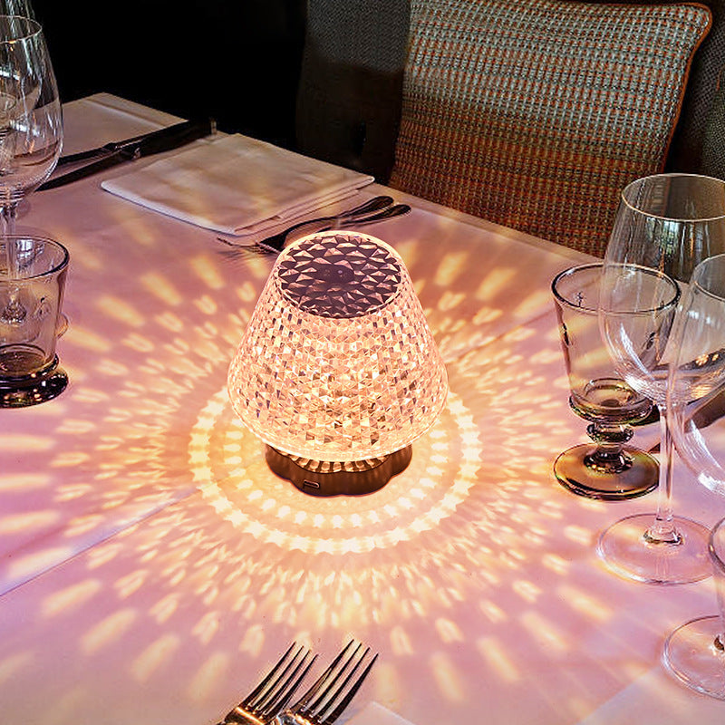Lampe de table cristal diamant