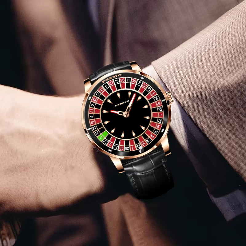 2024 New NH35 Automatic Mechanical Wristwatches Las Vegas Roulette INDU Watch Diamond Luminous ointer Jacob & Co Montre Homme