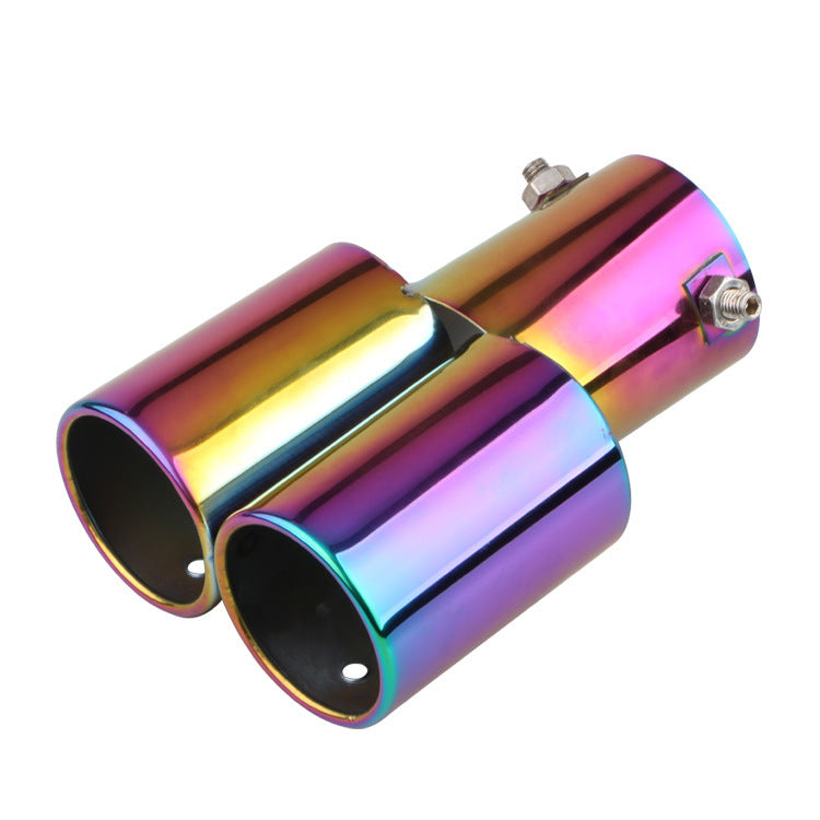 Automobile Universal Tail Double Muffler Stainless Steel Exhaust Pipe