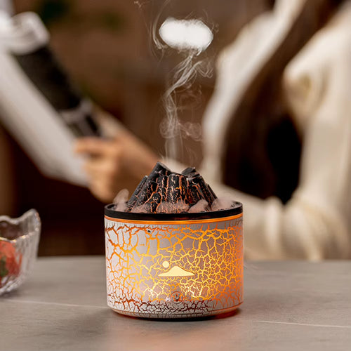 180Ml Volcanic Flame Aroma Oil Diffuser Multifunctional Air Humidifier Volcano Compact Atomizing Sprayer for Bedroom Office Yoga