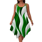 Fashion Double-shoulder Strap Printed Women's Dress