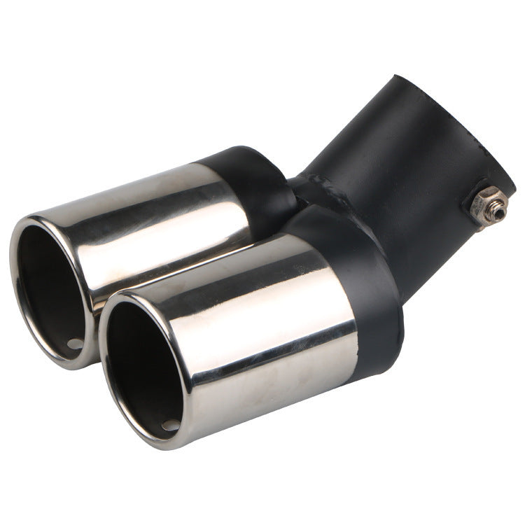Automobile Universal Tail Double Muffler Stainless Steel Exhaust Pipe