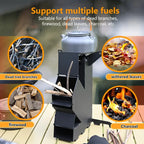 Multi-functional Iron Wood Burning Rocket Stove for Outdoor Cooking-4