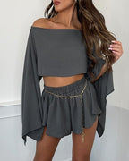 Amazon Women's Cotton Linen Top Shorts Linen