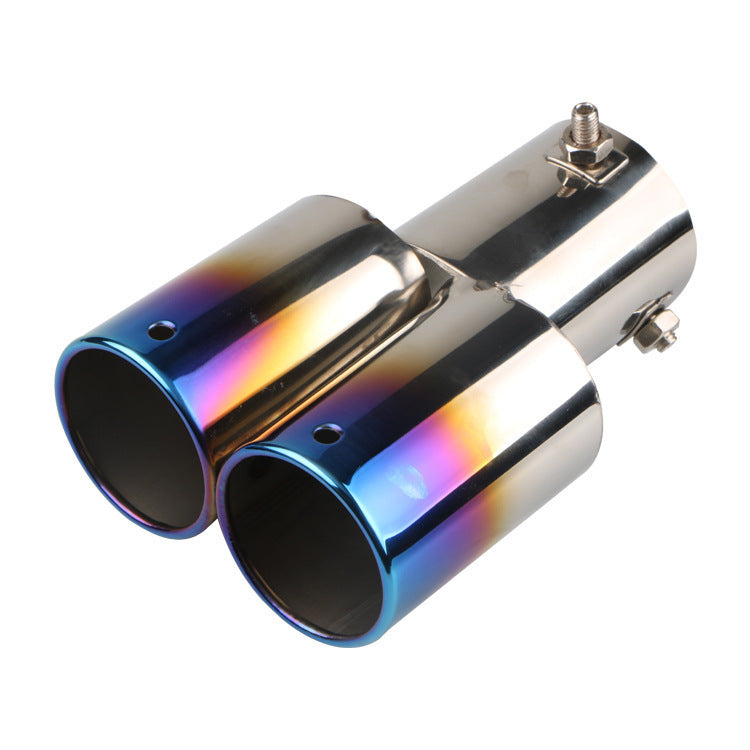 Automobile Universal Tail Double Muffler Stainless Steel Exhaust Pipe