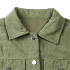 Women'S Corduroy Long Sleeve Jacket - Casual Button-Up Coat with Flap Pockets, Fall & Spring Fashion Outerwear