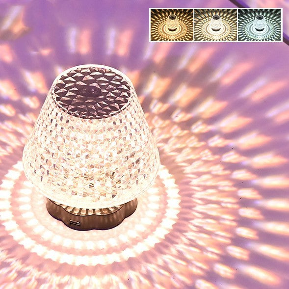 Lampe de table cristal diamant
