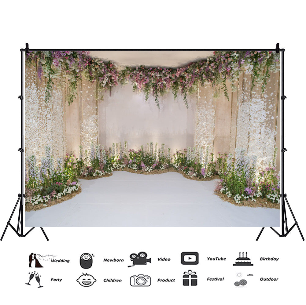 Beautiful Wedding Rose Wall Themed Photography Photographic Background Cloth