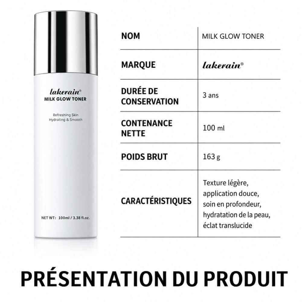 Lakerain Milk Toner Hydratant Visage Effet Glow
