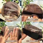 Wig Cap with Grip Band for Keeping Wigs in Place, More Full Cap-Wide Transparent Lace for Lace Front Wigs