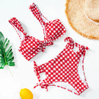 2020 Women's High-Waisted Checkered Bikini Swimsuit
