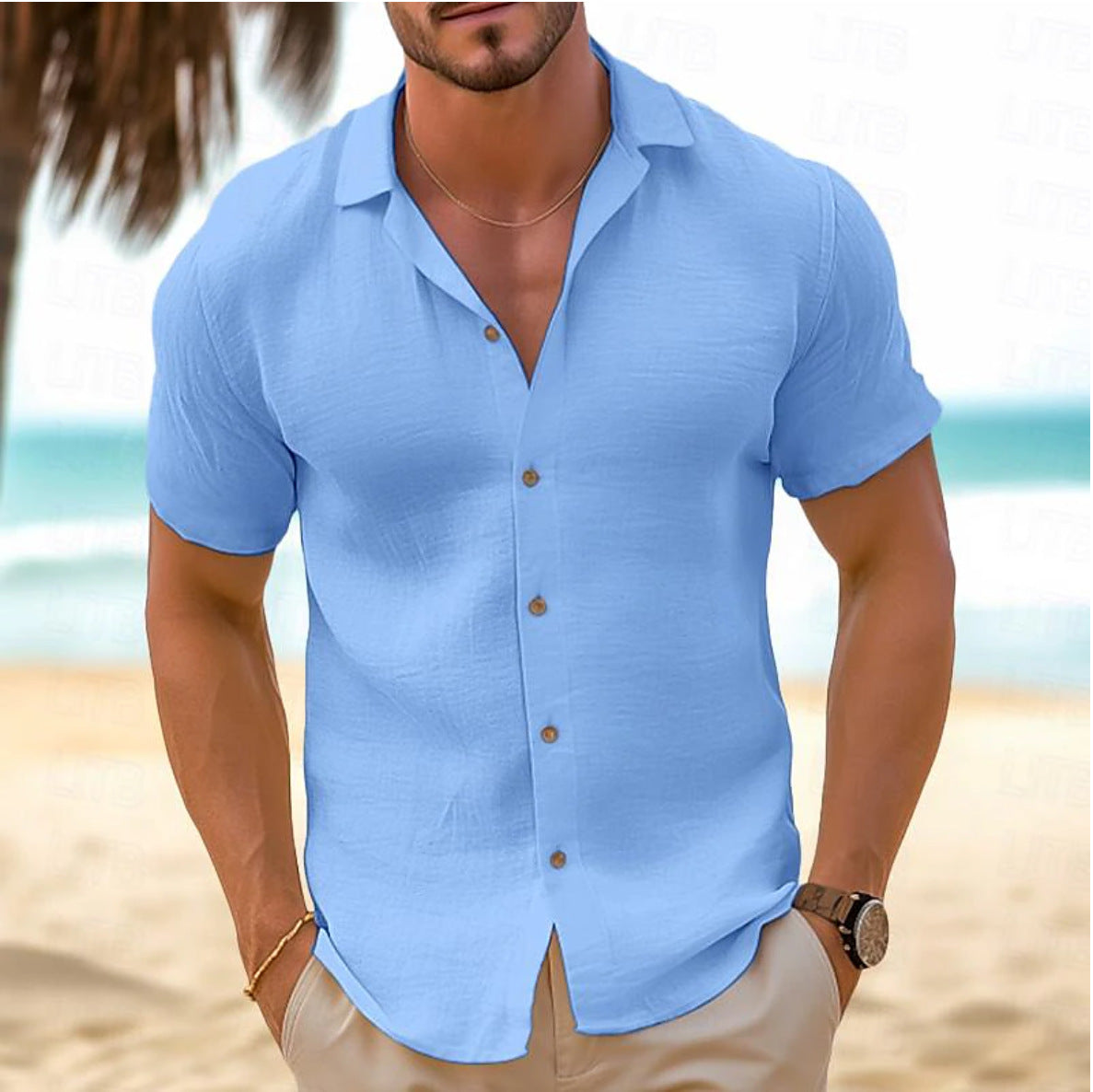 Chemise décontracté à manche courtes