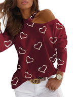 Women's Casual Long-Sleeved Halter Neck T-Shirt