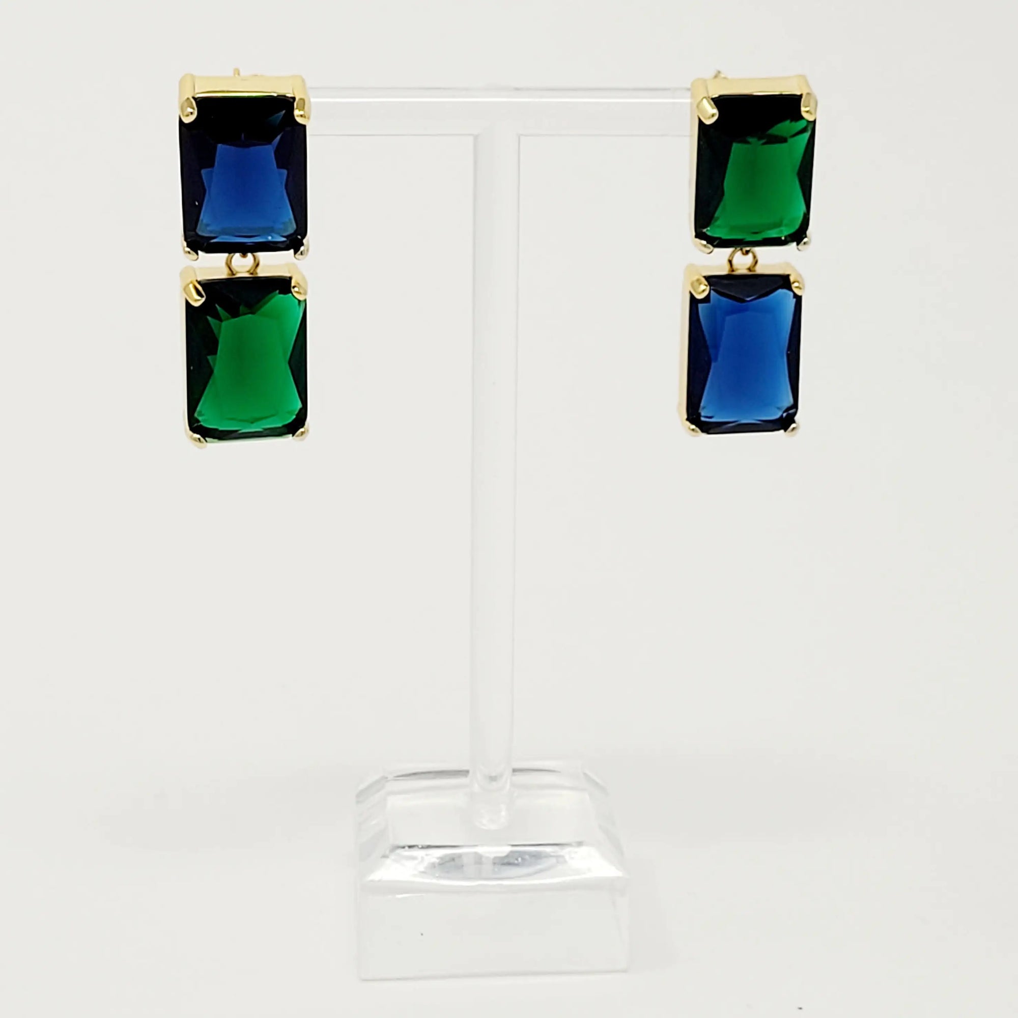 Boucles d'Oreilles Princess à Double Joyaux