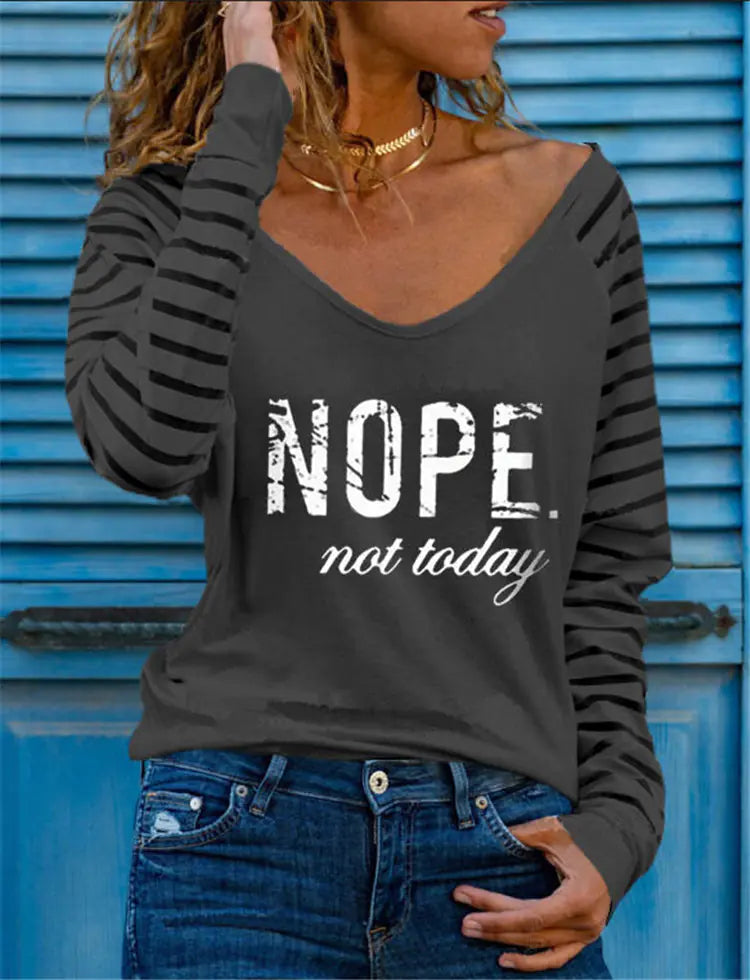 Casual Long-Sleeved Round Neck Women's T-Shirt