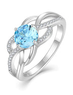 Bague noeud torsadé YL argenté sterling 18 carats