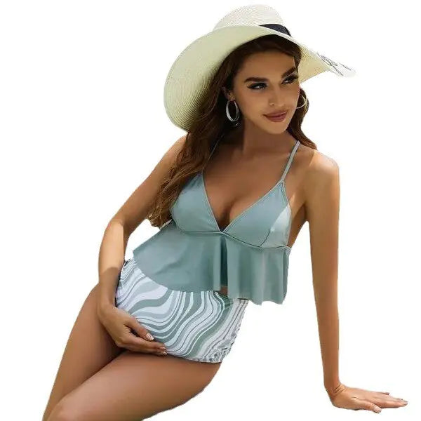Nouveau Maillot de Bain de Maternité Fendu Imprimé pour Femmes
