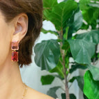 Boucles d'Oreilles Princess à Double Joyaux