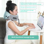 U-Shaped Shiatsu Neck Massager Silk Cervical Spine Kneading Massage Pillow for Car & Home Use Cross-Border Heating Head